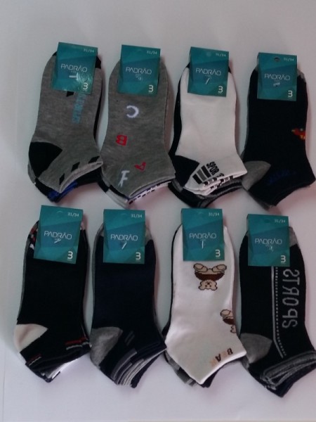 SOQUETE CURTO PACK 3 Pares PG 0010 PADRAO